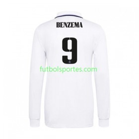Camiseta Real Madrid Karim Benzema 9 Primera Equipación 2022/2023 Manga Larga